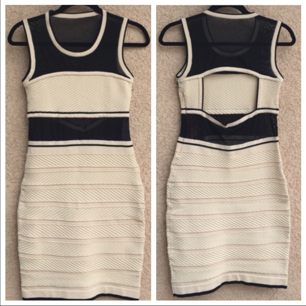 Mixed Fabric Bodycon Dress